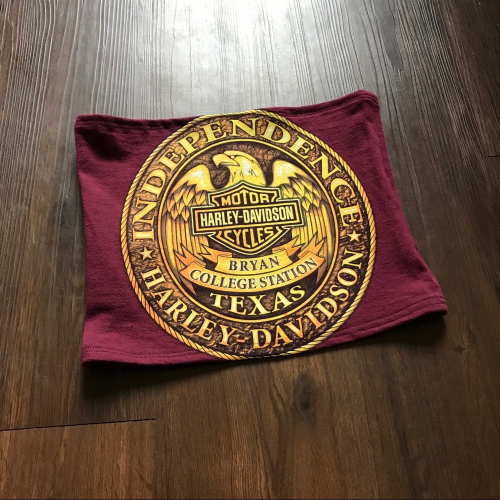Harley-Davidson Burgundy and Gold Tube Top